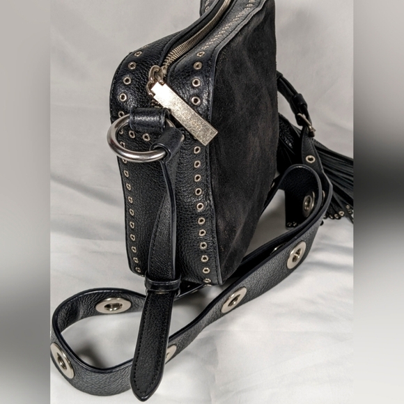 Michael Kors Brooklyn Camera Bag Suede Leather, Tassel & Rings Crossbody - Picture 5 of 15